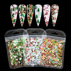 Christmas Nail Glitter Snowflake Hexagon Shape Nail Art Decoration
