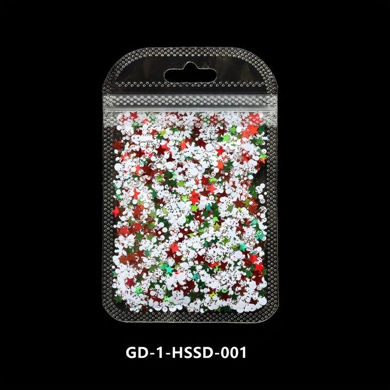 Christmas Nail Glitter Snowflake Hexagon Shape Nail Art Decoration