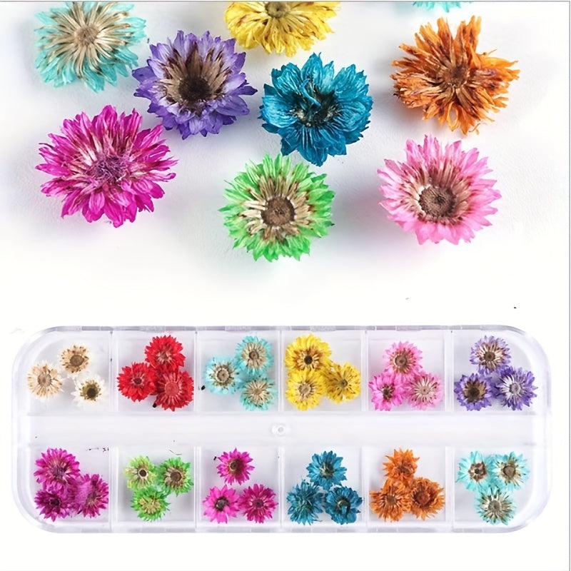 Dried Flowers Nail Decorations Jewelry 3D Nail Art Designs