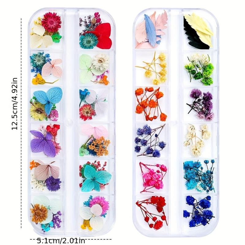 Dried Flowers Nail Decorations Jewelry 3D Nail Art Designs