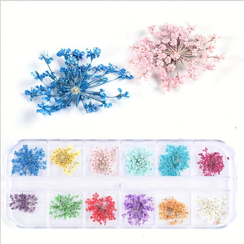 Dried Flowers Nail Decorations Jewelry 3D Nail Art Designs