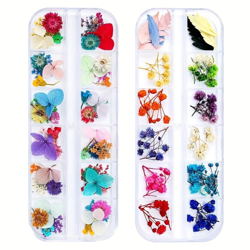 Dried Flowers Nail Decorations Jewelry 3D Nail Art Designs