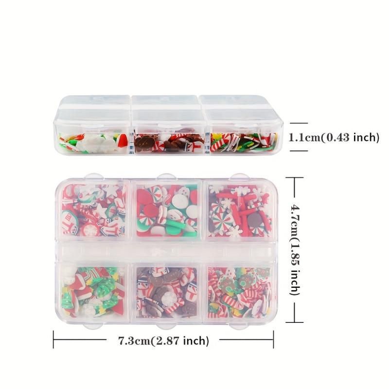 Christmas Nail Art Charms Red Socks Hats Polymer Clay Winter Xmas Decoration