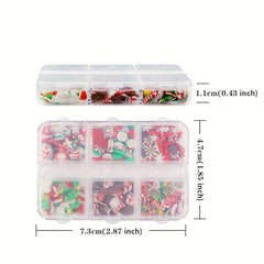 Christmas Nail Art Charms Red Socks Hats Polymer Clay Winter Xmas Decoration