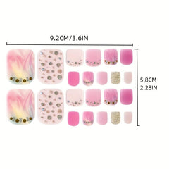 5 Sheets Self Adhesive Toe Nail Decals for Women & Girls - Includes 2 Nail Files