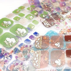 5 Sheets Self Adhesive Toe Nail Decals for Women & Girls - Includes 2 Nail Files