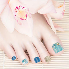 5 Sheets Self Adhesive Toe Nail Decals for Women & Girls - Includes 2 Nail Files