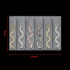 6pcs 3D Metal Punk Nail Art Chains Jewelry for Acrylic Nails