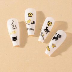 30 Sheets 3D Cat Nail Art Stickers Self Adhesive Cartoon Cat Nail Art Decals