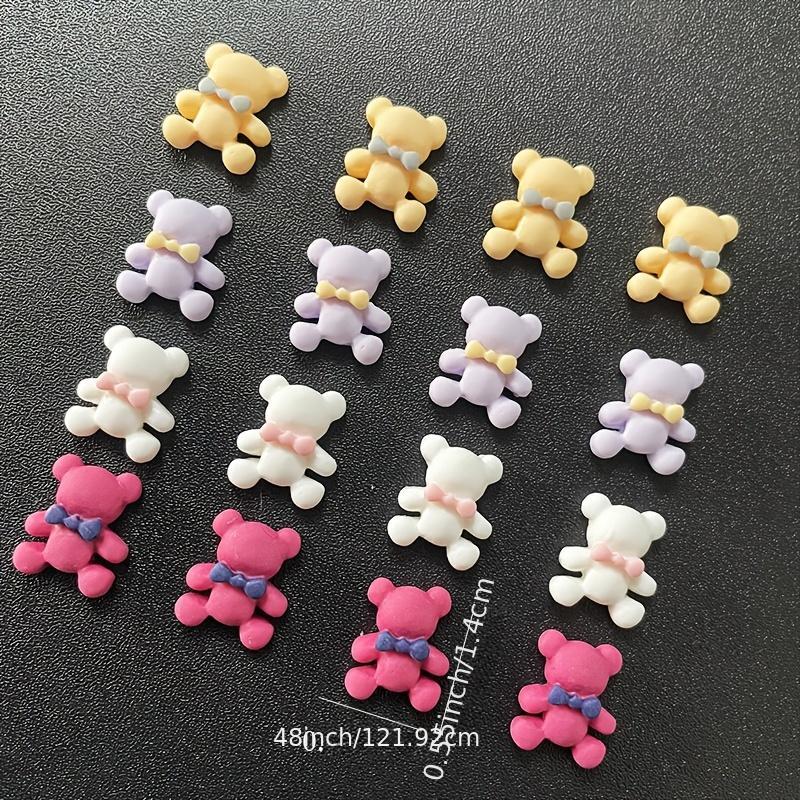 20 pcs Cartoon Bear Nail Art Decoration for Fun DIY Manicure