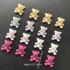 20 pcs Cartoon Bear Nail Art Decoration for Fun DIY Manicure