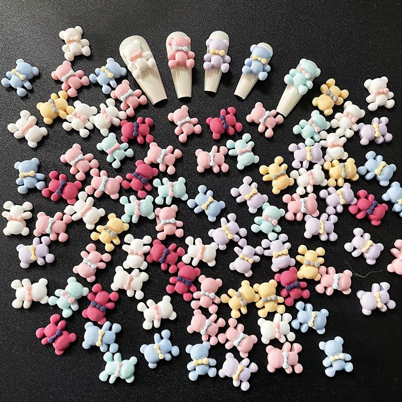 20 pcs Cartoon Bear Nail Art Decoration for Fun DIY Manicure