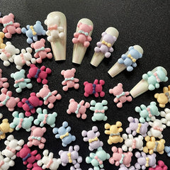 20 pcs Cartoon Bear Nail Art Decoration for Fun DIY Manicure