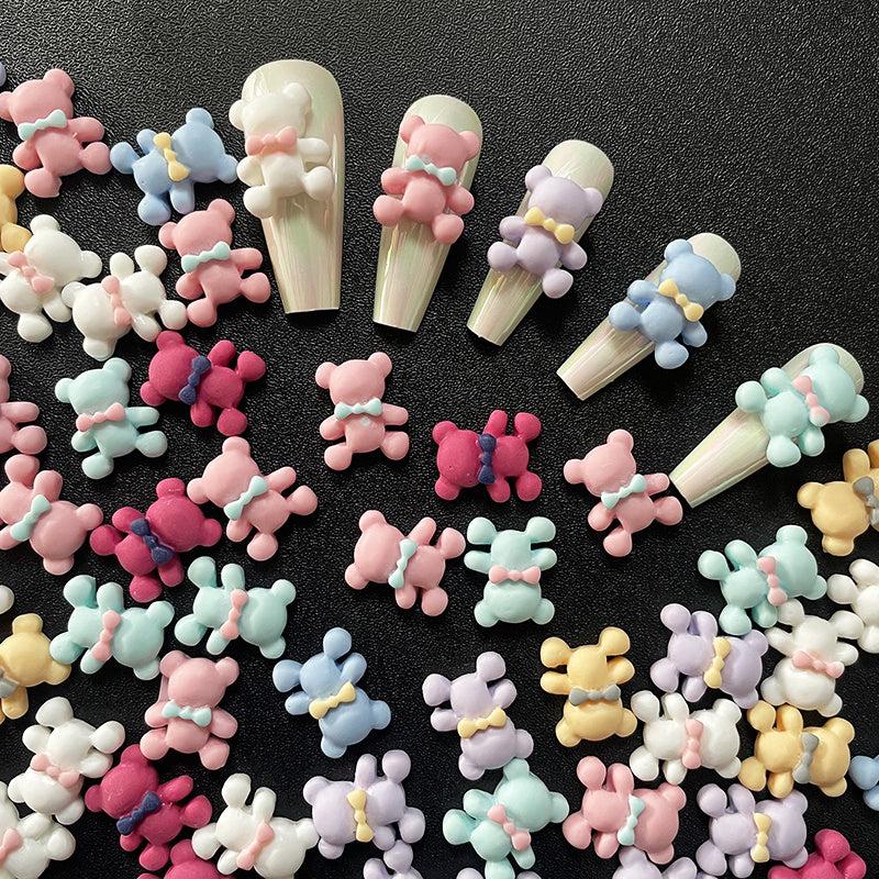20 pcs Cartoon Bear Nail Art Decoration for Fun DIY Manicure