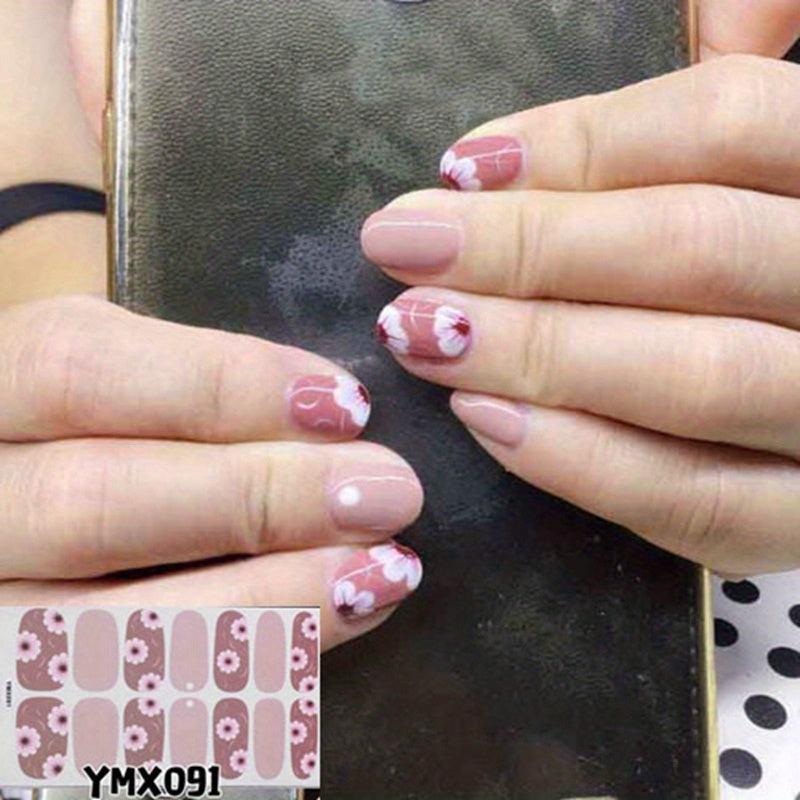 Glitter Nail Polish Strips Self Adhesive Art Decals with File