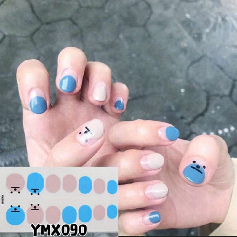 Glitter Nail Polish Strips Self Adhesive Art Decals with File