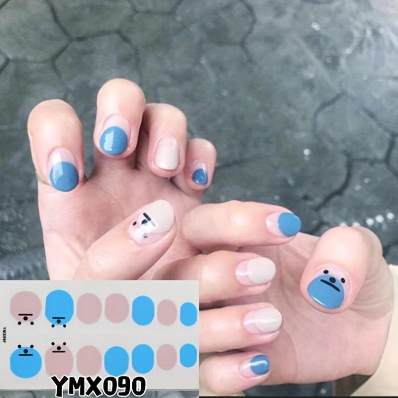 Glitter Nail Polish Strips Self Adhesive Art Decals with File