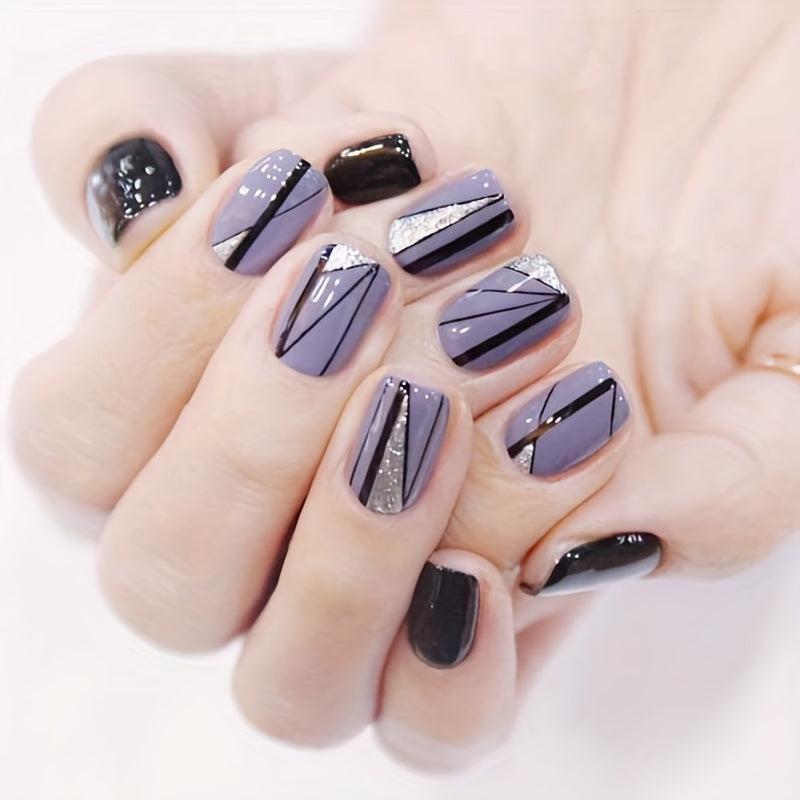 Glitter Nail Polish Strips Self Adhesive Art Decals with File
