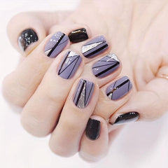 Glitter Nail Polish Strips Self Adhesive Art Decals with File