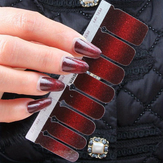 Y2K Gradient Red Purple Nail Polish Stickers
