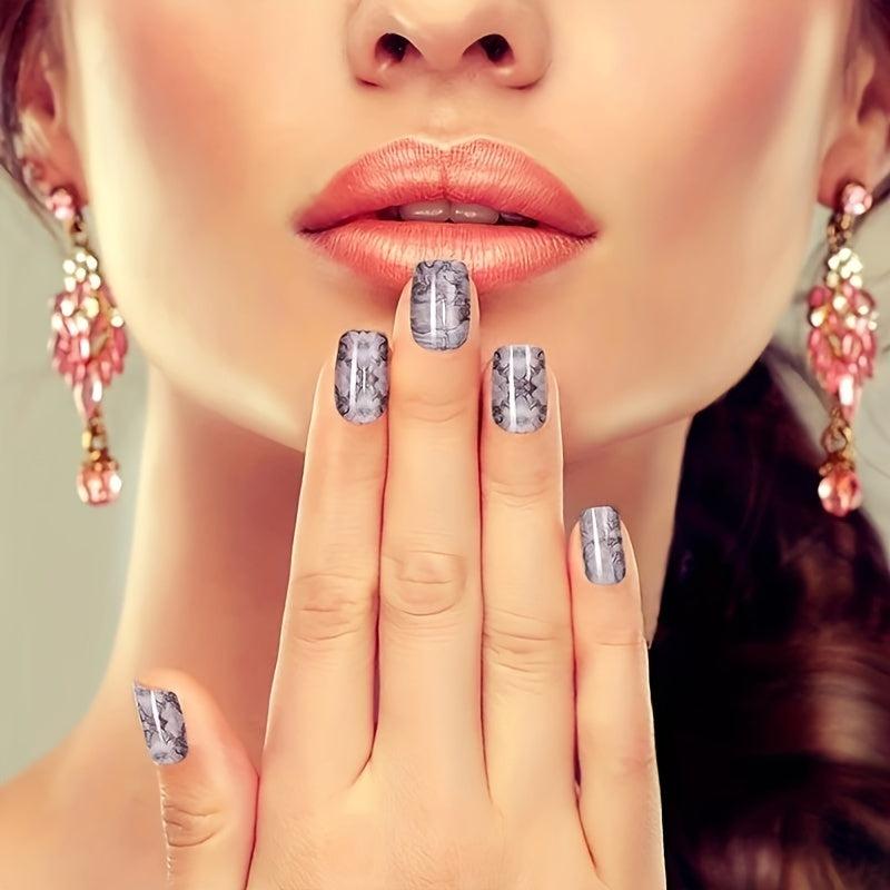 12 Sheets Marble Nail Art Polish Stickers Self Adhesive Full Wrap Strips