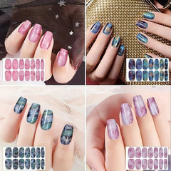 12 Sheets Marble Nail Art Polish Stickers Self Adhesive Full Wrap Strips