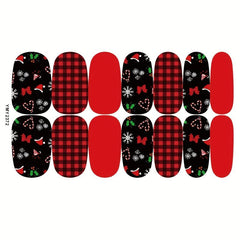 Xmas Nail Polish Stickers Snowflake Elk Christmas Tree Nail Polish Strips