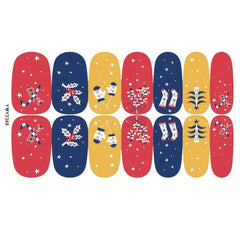 Xmas Nail Polish Stickers Snowflake Elk Christmas Tree Nail Polish Strips