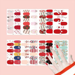 Xmas Nail Polish Stickers Snowflake Elk Christmas Tree Nail Polish Strips