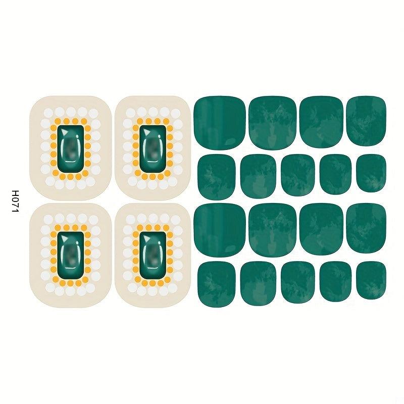 Waterproof Toenail Polish Stickers Long Lasting Full Cover Art Decal Strips