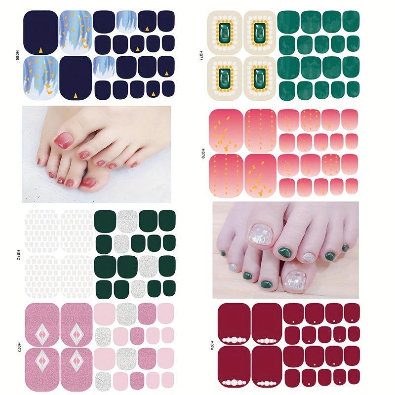 Waterproof Toenail Polish Stickers Long Lasting Full Cover Art Decal Strips