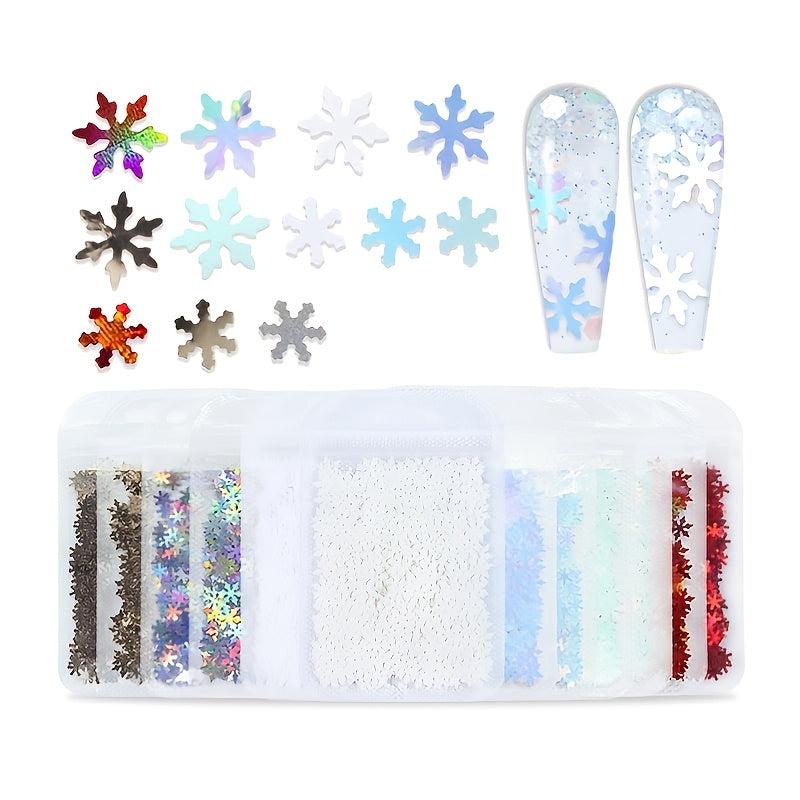 3D Mermaid Nail Art Sequins Snowflake Shape