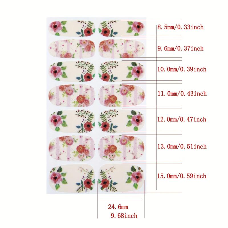 Spring Flowers Nail Polish Strips Stickers Full Nail Wraps For Women
