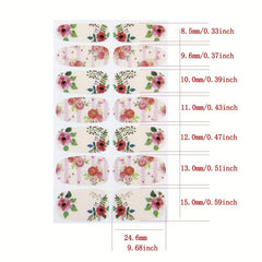 Spring Flowers Nail Polish Strips Stickers Full Nail Wraps For Women