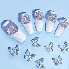 3D Alloy Butterfly Nail Charms Metal Butterfly Nail Gems Nail Rhinestones