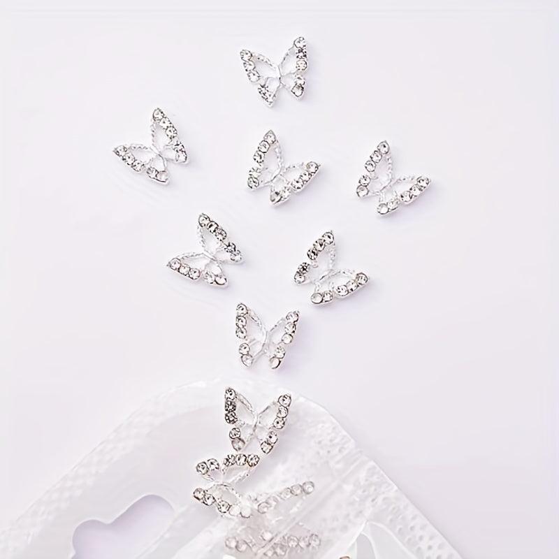 3D Alloy Butterfly Nail Charms Metal Butterfly Nail Gems Nail Rhinestones