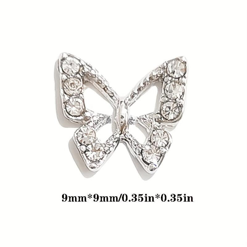 3D Alloy Butterfly Nail Charms Metal Butterfly Nail Gems Nail Rhinestones