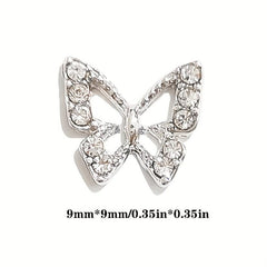 3D Alloy Butterfly Nail Charms Metal Butterfly Nail Gems Nail Rhinestones