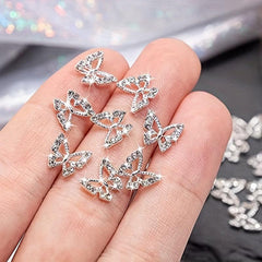3D Alloy Butterfly Nail Charms Metal Butterfly Nail Gems Nail Rhinestones