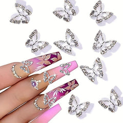 3D Alloy Butterfly Nail Charms Metal Butterfly Nail Gems Nail Rhinestones