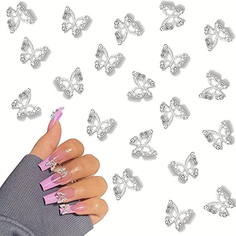 3D Alloy Butterfly Nail Charms Metal Butterfly Nail Gems Nail Rhinestones