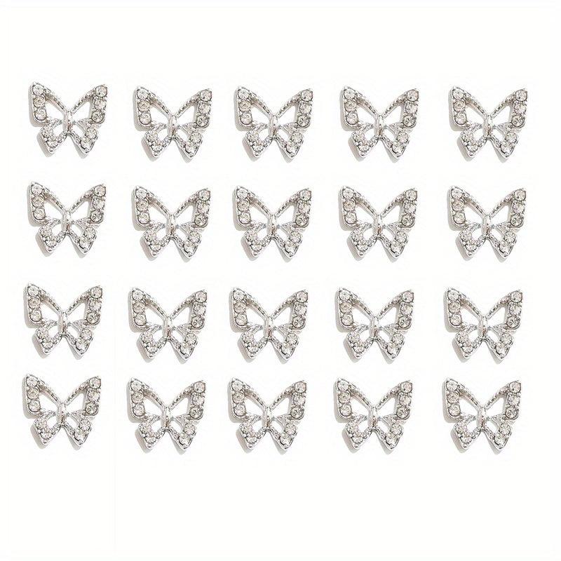 3D Alloy Butterfly Nail Charms Metal Butterfly Nail Gems Nail Rhinestones