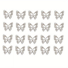 3D Alloy Butterfly Nail Charms Metal Butterfly Nail Gems Nail Rhinestones