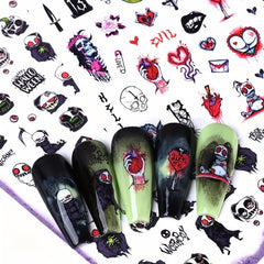 Devilish Halloween Nail Art Stickers Realistic Decals for Acrylic Nails