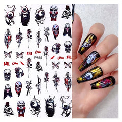 Devilish Halloween Nail Art Stickers Realistic Decals for Acrylic Nails