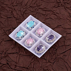 6pcs High-End Nail Art Charms with Gemstones - Nail Art Jewelry