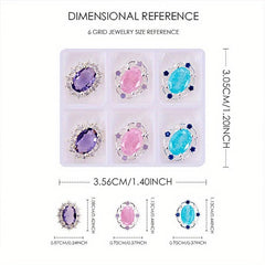 6pcs High-End Nail Art Charms with Gemstones - Nail Art Jewelry