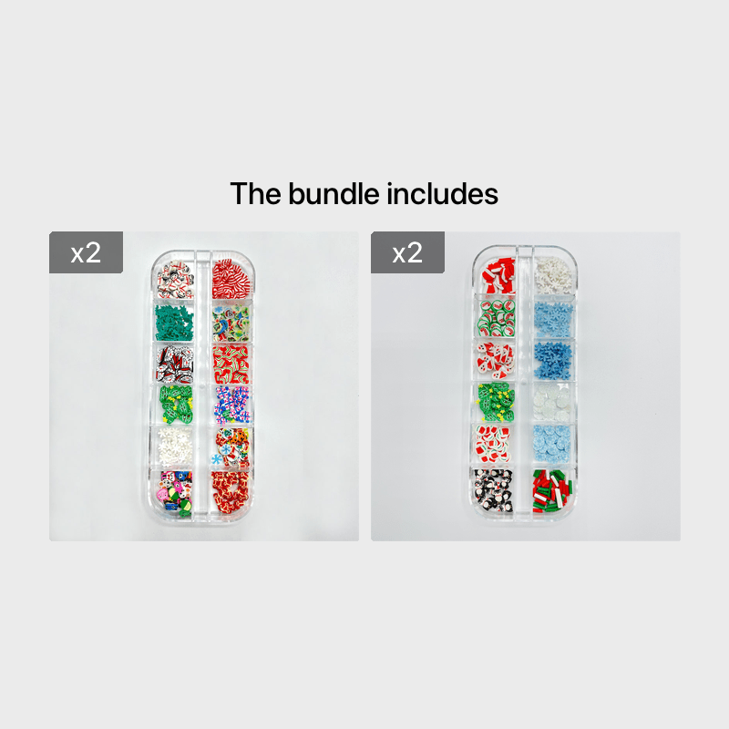 Christmas Manicure Stickers Set with Snowflakes Snowmen and Trees