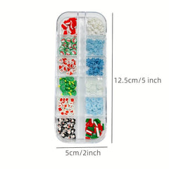 Christmas Manicure Stickers Set with Snowflakes Snowmen and Trees