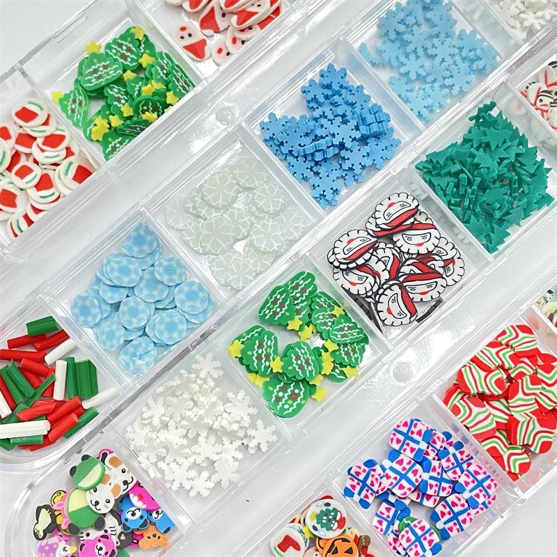 Christmas Manicure Stickers Set with Snowflakes Snowmen and Trees